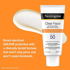 Neutrogena Suncare Neutrogena clear face Sunscreen Spf 50, 88 ml.