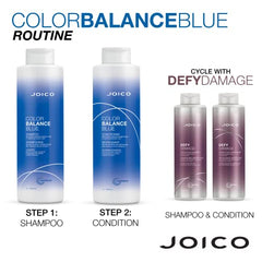 Joico Color Balance Blue Conditioner for Brunette Hair, Neutralizes Brassy Tones, Protects Colour Treated Hair, with Keratin and Green Tea Extract