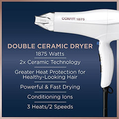 Conair 1875 Watt Double Ceramic Hair Dryer with Ionic Conditioning