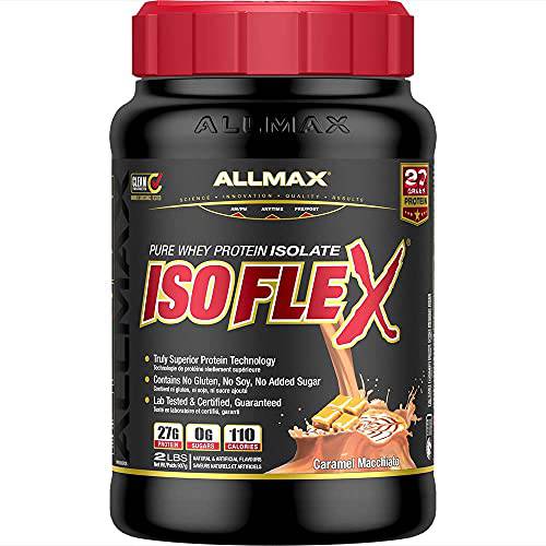 ALLMAX Nutrition - ISOFLEX - 100% Ultra-Pure Whey Protein Isolate - Caramel Macchiato - 2 Pound