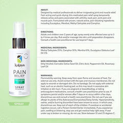 KaLaya Pain Relief Spray with Cannabis Sativa Seed Oil (60 mL) - Fast Acting & Quick Drying Spray That Relieves Aches and Pains Associated With Arthritis, Back pain, Joint pain and Muscle pain