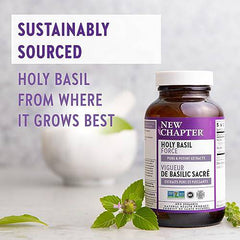 New Chapter Holy Basil Force with Supercritical Holy Basil for Immune Support + Mood Support + Non-GMO Ingredients - 60 ct Vegetarian Capsules