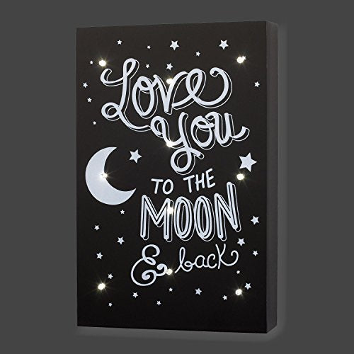 Little Love by NoJo Celestial Lighted Wall Decor, Love You to the Moon and Back, Gray/White (2617939)