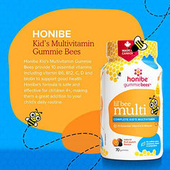 Honibe Complete Kids Multivitamin Gummies | Made in Canada | Children's Chewable Gummy Vitamins | Vegetarian Kids Vitamin Gummies | Fruit Flavoured Multivitamin Gummies for Kids | 70 gummies