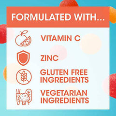 Emergen-C Immune Support Gummies, A Boost of Vitamins and Minerals, Orange, Tangerine & Raspberry Mix, 45 Gummies