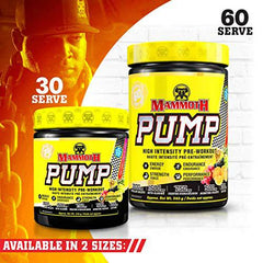 MAMMOTH PUMP – Pre Workout Powder, Superior Muscle Pumps, Increase Strength & Endurance, Explosive Power & Energy Supplement, Heightened Focus, Quick Recovery, Reduced Soreness, 60 serve (Fruit Punch)