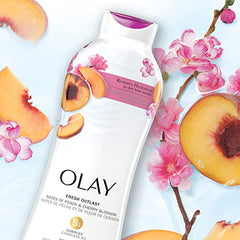 Olay Fresh Outlast Paraben Free Body Wash with Energizing Notes of Peach and Cherry Blossom, 650 mL