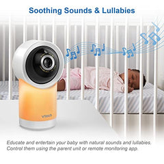 VTech 1080p Smart WiFi Remote Access 360 Degree Pan & Tilt Video Baby Monitor with 7” High Definition 720p Display, Night Light, RM7766HD