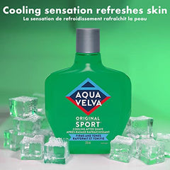 Aqua Velva After Shave for Men, Aftershave Balm Soothes, Cools, and Refreshes Skin, Original Sport, 235 ml