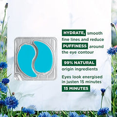 Klorane - Smoothing & Soothing Eye Patches With Organic Cornflower And Hyaluronic Acid - For Puffy Tired Eyes, Dark Circles, Hydrogel Eye Masks - 7x2 patches