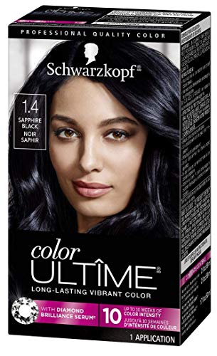 Schwarzkopf Color Ultime Permanent Hair Color Cream, 1.4 Sapphire Black, 1 Count