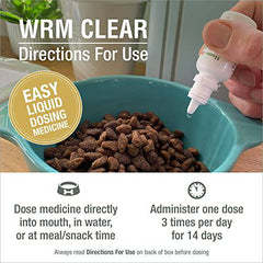 HomeoPet WRM Clear, Natural Worm Treatment for Dogs, Cats, and More, 15 Milliliters