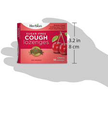 Herbion Naturals Sugar-Free Cough Lozenges with Natural Cherry Flavour, 18 Lozenges - Relieves Cough and Nasal Congestion; Soothes Sore Throat; For Adults and Children 12 years and above