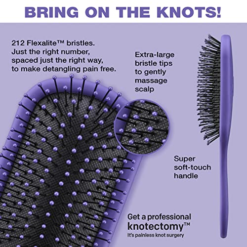 The Knot Dr. for Conair Hair Brush, Wet and Dry Detangler, Removes Knots and Tangles, For All Hair Types, Purple