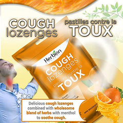 Herbion Naturals Cough Lozenges with Natural Orange Flavour, 25 Lozenges - Relieves Cough, Clears Nasal Congestion, Soothes Sore Throat; For Adults and Children 12 years and above