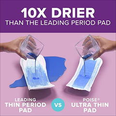 Poise Ultra Thin Incontinence Pads & Postpartum Incontinence Pads, 4 Drop Moderate Absorbency, Regular Length, 60 Count