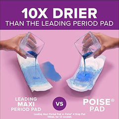 Poise Incontinence Pads & Postpartum Incontinence Pads, 4 Drop Moderate Absorbency, Long Length, 16 Count