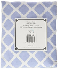 Ben & Noa Pack N Play Playard Sheet, Soft 100% breathable cotton flannel, Made in Canada, Blue Lattice