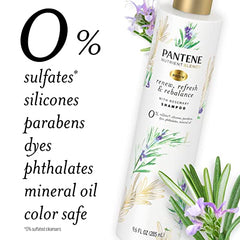 Pantene NUTRIENT BLENDS Rosemary SULFATE FREE SHAMPOO, 285 mL, White,Green,Lavendar