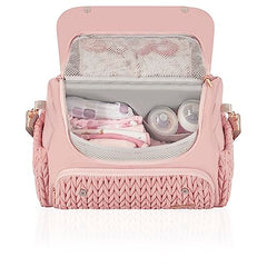 Hannah&Sophia Belle Convertible Diaper Backpack & Messenger Bag in Rose Pink