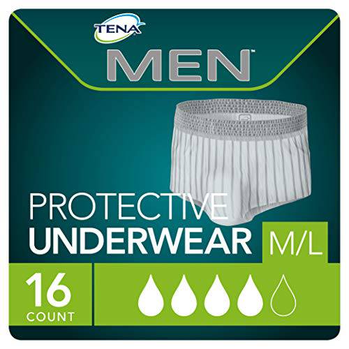 TENA Incontinence Underwear for MEN, Protective, Medium/Large, 16 Count - Zecoya