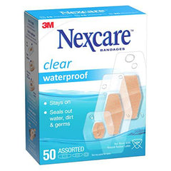 Nexcare™ Clear Waterproof Bandages 432-50-CA, Assorted Sizes, 50/Pack