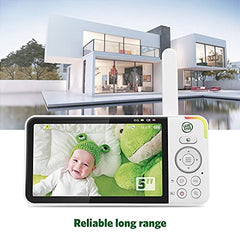 LeapFrog LF925HD 1080p WiFi Remote Access 360 Degree Pan & Tilt Video Baby Monitor with 5” High Definition 720p Display, Night Light, Color Night Vision (White), One Size