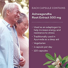 Nature’s Way Ashwagandha - Stress & Sleep Support with Ashwagandha – Non-GMO - 120 Vegetarian Capsules, Value Size