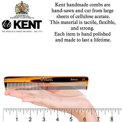 Kent 2T Handmade Sawcut Pocket Comb , Brown, 1 g (Pack of 1)