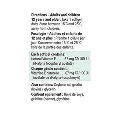 Jamieson Vitamin E 100 IU 100 Softgels