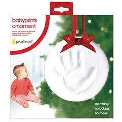 Pearhead Babyprints Baby's First Handprint or Footprint Ornament Kit, Easy No-Bake DIY, Christmas Baby Gift, 50010