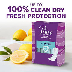 Poise Ultra Thin Incontinence Pads & Postpartum Incontinence Pads, 5 Drop Maximum Absorbency, Long Length, 60 Count