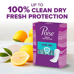 Poise Ultra Thin Incontinence Pads & Postpartum Incontinence Pads, 4 Drop Moderate Absorbency, Regular Length, 72 Count (4 Packs of 18)