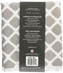 Kushies Deluxe Waterproof Changing Pad Liners - 20 x 30 inches Baby Changing Table Liners - Baby Changing Pads - Diaper Changing Flat Liner Pad Waterproof Portable (Grey Lattice)