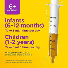 Zarbee's Baby Immunity Syrup, Zinc, Honey-Free, Immune System Support, Sweetened with Agave, 59 mL