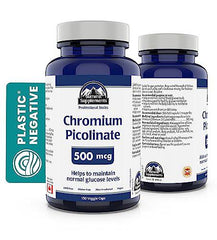 Chromium Picolinate 500mcg, 150 Caps - Glucose and Blood Sugar Support Supplement - Muscle Mass and Metabolism Support - An alternative to berberine - 3rd Party Tested - Formulated & Made in Canada