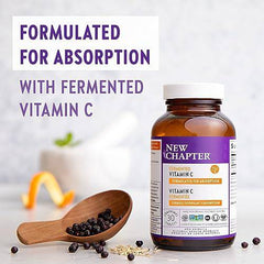 New Chapter Vitamin C + Elderberry With Fermented Vitamin C/Whole-Food Herbs + Collagen Protection, 30 Count (Pack of 1)