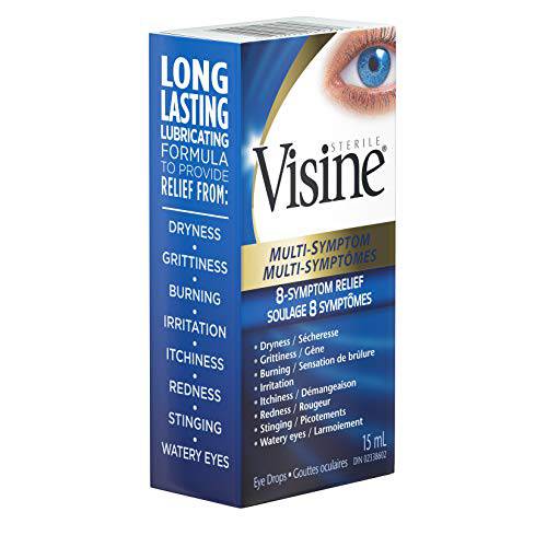 Visine Triple Action Eye Drops - Polyethylene Glycol, Hydrochloride - Dry Eyes, Red Eye, Strained Eyes, Tired Eyes - 15 mL