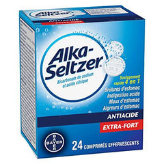 Alka-Seltzer Antacid Heartburn Relief Effervescent Tablets - Extra Strength Antacid Tablets For Heartburn, Acidity, Upset Stomach, Sodium Bicarbonate And Citric Acid, 24 Effervescent Tablets