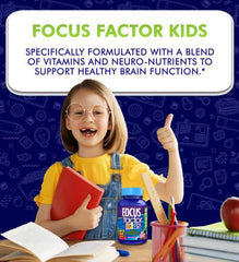 Focus Factor Kids Complete Daily Chewable Vitamins: Multivitamin & Neuro Nutrient (Brain Function) w/Vitamin B12, C, D3-60 Count