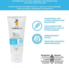 Garnier Ombrelle Kids Sunscreen, SPF 30, Hypoallergenic, Water and Sweat Resistant, Fragance Free, 90 mL