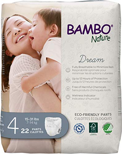 Bambo Nature Premium Training Pants (Sizes 4 to 6 Available), Size 4, 22 Count White