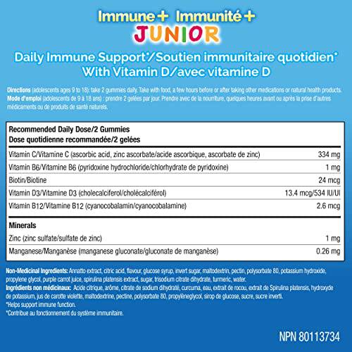 Emergen-C Immune+ Junior Vitamin C Gummy Supplement, Kid's Vitamins Fun-tastic Fruit Flavour, 44 Gummies