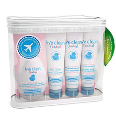 Live Clean Baby Gentle Moisture Diaper Bag Essentials Gift Set, Trial Size Baby Products