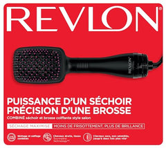 Revlon RVDR5212F Salon One-Step™ Hair Dryer Brush Styler, Tourmaline Technology™, Straightener Paddle Design, Multiple Heat Settings, Less Frizz, Detangling Bristles, Lightweight, Max Drying Power, Black