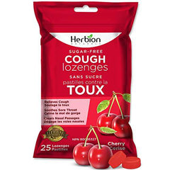 Herbion Naturals Sugar-Free Cough Lozenges with Natural Cherry Flavour, 25 Lozenges - Relieves Cough and Nasal Congestion; Soothes Sore Throat; For Adults and Children 12 years and above