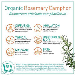 PURESSENTIEL - ROSEMARY CAMPHOR BIO ESSENTIAL OIL - 100% pure and natural - 10ml