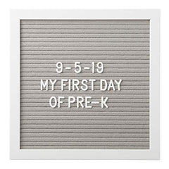 Pearhead 10" x 10" Gray Felt Letterboard Set, Includes 292 White Letters, Perfect Message Board for Home or Rustic Nursery, or use for Baby Announcement