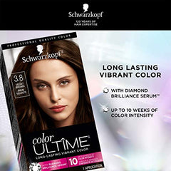 Schwarzkopf Color Ultime Permanent Hair Color Cream, 3.8 Velvet Brown, 1 Count