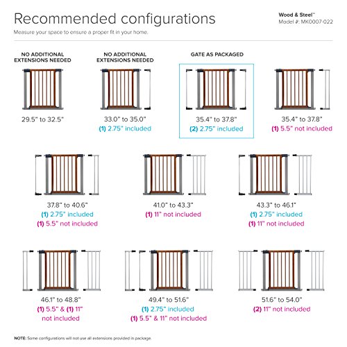 Munchkin Wood and Steel Baby Gate Extension, 2.75"